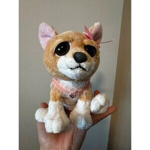The Petting Zoo Chihuahua Plush Stuffed Dog Big Eyes Pink Collar Bow